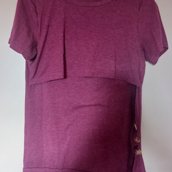 Source Unknown Tops - Women's Purple Button-Detail Nursing Top